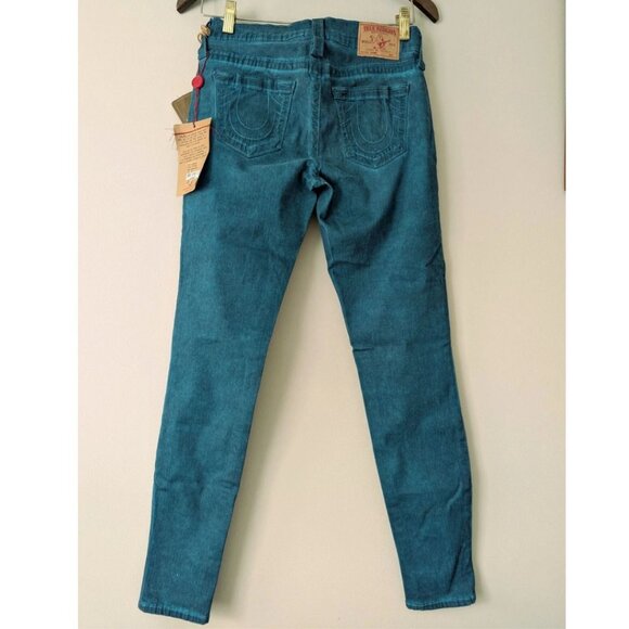 True Religion Women's Jeans NWT Casey Peacock Size 28 Skinny Made in USA - Picture 2 of 5